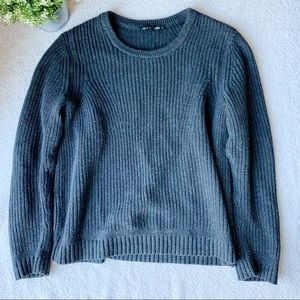 RAG & BONE COLOR TWEED KNIT COTTON GRAY SWEATER L